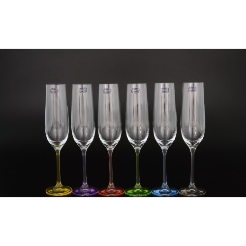 Набор бокалов для шампанского BOHEMIA Aрлекино 190 мл. (6 шт.) B40729/190S10301A-D4639