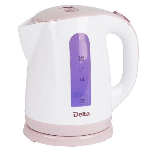Электрический чайник Delta DL 1326 белый с сиреневым
