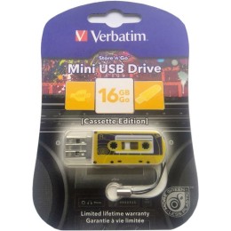 VERBATIM Флешка USB 16Gb Mini Cassette Edition Yellow 49399