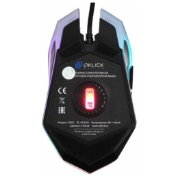 OKLICK Мышь проводная 905G Invasion черный 405626
