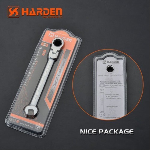Ключ комбинированный профессиональный с трещеткой HARDEN 12мм 540205