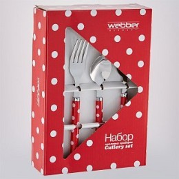 WEBBER Столовый набор 24пр. Горох BE 012P24/1 красный