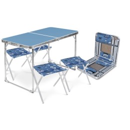 НИКА Комплект мебели складной, стол + 4 стула ССТ-К2/4 голубой