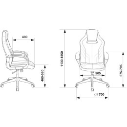 Бюрократ Кресло игровое VIKING 3 AERO BLACK EDITION черный искусст. кожа/ткань 1180821