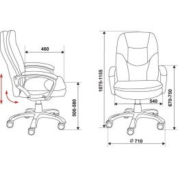 Бюрократ Кресло руководителя CH-868LT/#B черный искусственная кожа 1134799