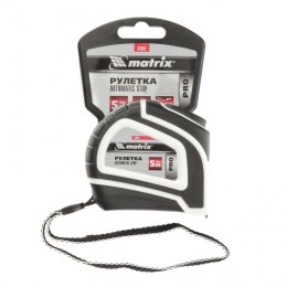 Matrix Pro Рулетка Autostop, 5 м х 19 мм, двухкомпонентный корпус, автоматическая фиксация 32551