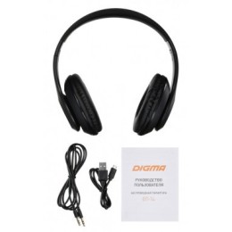 DIGMA Гарнитура накладные BT 14 черный беспроводные bluetooth 1067492
