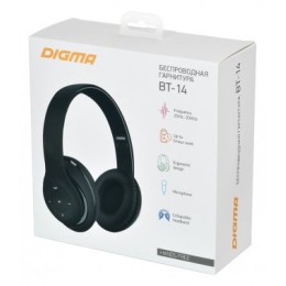 DIGMA Гарнитура накладные BT 14 черный беспроводные bluetooth 1067492