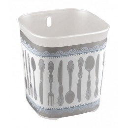 БЫТПЛАСТ Подставка для столовых приборов с декором 4312465 микс