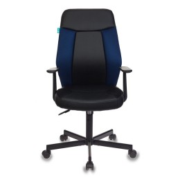 Бюрократ Кресло CH-606/BL+TW-10N черный/синий искусст. кожа/ткань крестовина металл 1110368