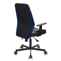 Бюрократ Кресло CH-606/BL+TW-10N черный/синий искусст. кожа/ткань крестовина металл 1110368