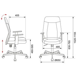 Бюрократ Кресло CH-606/BL+TW-10N черный/синий искусст. кожа/ткань крестовина металл 1110368