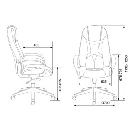 Бюрократ Кресло игровое VIKING-8N/BL-RED черный/красный искусственная кожа 1358294