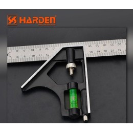 HARDEN Линейка угольник с уровнем 300мм 580720