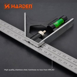 HARDEN Линейка угольник с уровнем 300мм 580720