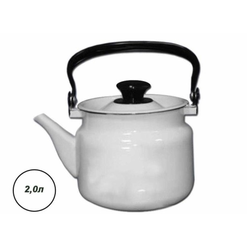 Эмалированный чайник 2,0л. КМК 42704 102 белый