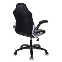 БЮРОКРАТ Кресло игровое Viking-1, на колесиках; подлокотники; газлифт, 120кг, искусственная кожа, черный глянец 1064011