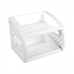 АЛЬТЕРНАТИВА Этажерка настольная 2-х ярусная М 6318 белый