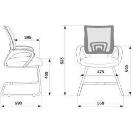 Бюрократ Кресло CH-695N-AV/B/TW-11 на полозьях черный TW-01 сиденье черный TW-11 1183392