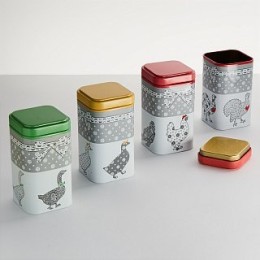 DELTA Банка жестяная Специи Деревня 4 штуки по 0,24 л П50*50h80v024-01459