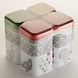 DELTA Банка жестяная Специи Деревня 4 штуки по 0,24 л П50*50h80v024-01459