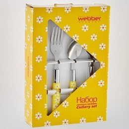 WEBBER Столовый набор 24пр. Ромашка BE 010P24/2 желтый
