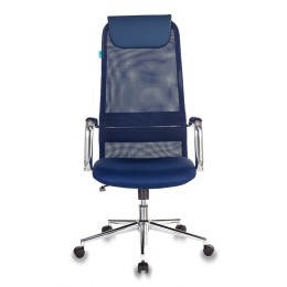 Бюрократ Кресло руководителя KB-9N/DB/TW-10N синий TW-05N TW-10N сетка крестовина хром 1140272