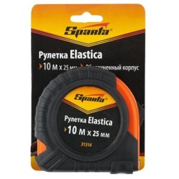 SPARTA Рулетка Elastica, 10 м х 25 мм, обрезиненный корпус 31314