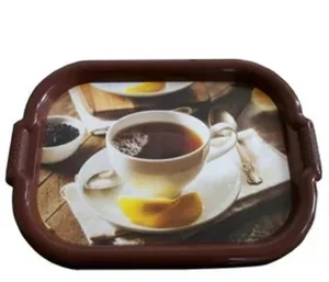 РОССПЛАСТ Поднос 36*50 см Чайная пара РП 141 темно-коричневый