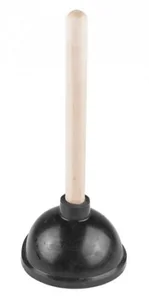 Вантуз с деревянной ручкой большой черный Креч ВА-5