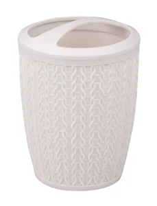 АЛЬТЕРНАТИВА Подставка для зубных щёток Вязаное плетение М 7122 светло-серый