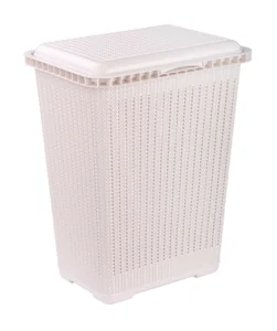 АЛЬТЕРНАТИВА Корзина для белья 25 л. Вязаное плетение М 6902 светло-серый