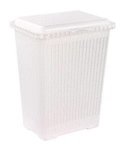 АЛЬТЕРНАТИВА Корзина для белья 25 л. Вязаное плетение М 6888 белый