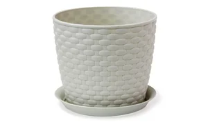 М-ПЛАСТИКА Кашпо Ротанг 2,0 л. М 3081 белый