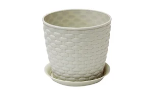 М-ПЛАСТИКА Кашпо Ротанг 1,0 л. М 3080 белый