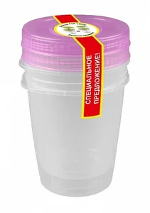 БЫТПЛАСТ Комплект емкостей 1,1 л. (2шт.) Кристалл 4311410 микс