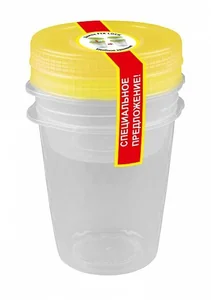 БЫТПЛАСТ Комплект емкостей 0,6 +1,0 л. Кристалл 4311409 микс