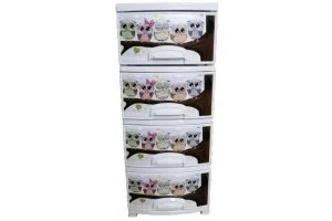 РОССПЛАСТ Комод 4 секции СОВУШКА РП 421 белый