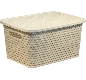 М-ПЛАСТИКА Ящик универсальный 13 л. Ротанг М 2375 белый