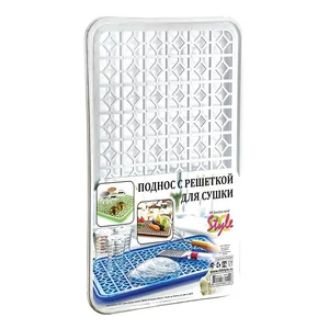 DD STYLE Поднос с решеткой для сушки 43*31 см 10230 белый