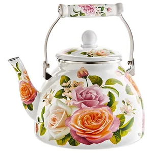 METALLONI Эмалированный чайник 4,0 л. Нежная роза EM 401X1/46
