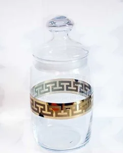 ГУСЬ ХРУСТАЛЬНЫЙ Емкость для сыпучих продуктов 1000 мл.Греческий узор GE03-425