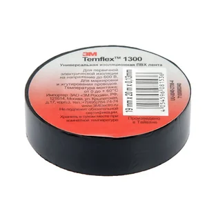 Temflex Изолента 3М 19 мм x 20 м Черная 35330
