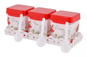 АЛЬТЕРНАТИВА Набор ёмкостей на подставке 1,2 л. Маки М 4725