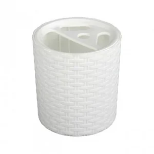 АЛЬТЕРНАТИВА Подставка для зубных щёток Плетёнка М 2534 белый