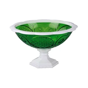АЛЬТЕРНАТИВА Ваза для фруктов Хрусталь М 5459 зелено-белый