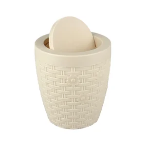 АЛЬТЕРНАТИВА Контейнер для мусора 1,5 л. Плетенка М 2113 слоновая кость