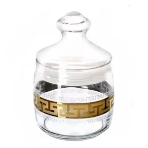 ГУСЬ Хрустальный емкость для сыпучих продуктов 500 мл.Греческий узор GE03-424