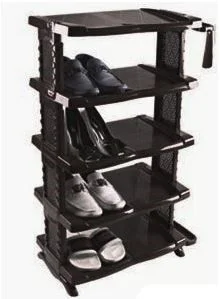 РОССПЛАСТ Полка для обуви 5 секций Комфорт черный РП-532