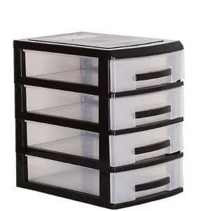 РОССПЛАСТ Комод настольный 4 секции МИНИ  РП 443 черный